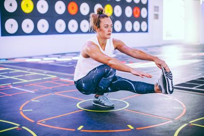 Woman doing balance training